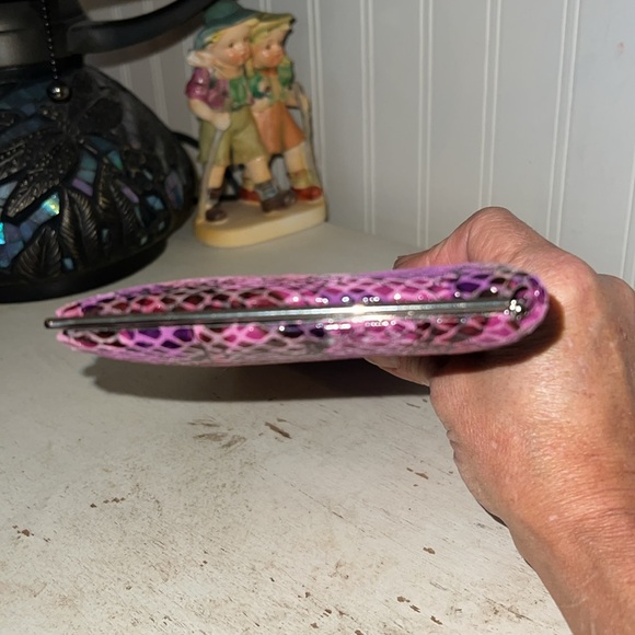 NWT LODIS snake embossed leather fully framed clutch wallet - Picture 3 of 10